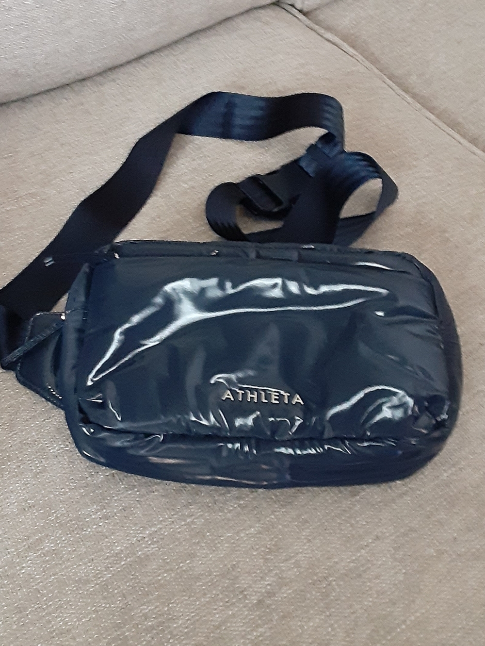Athleta Glossy Navy Waist Belt Sling Bag